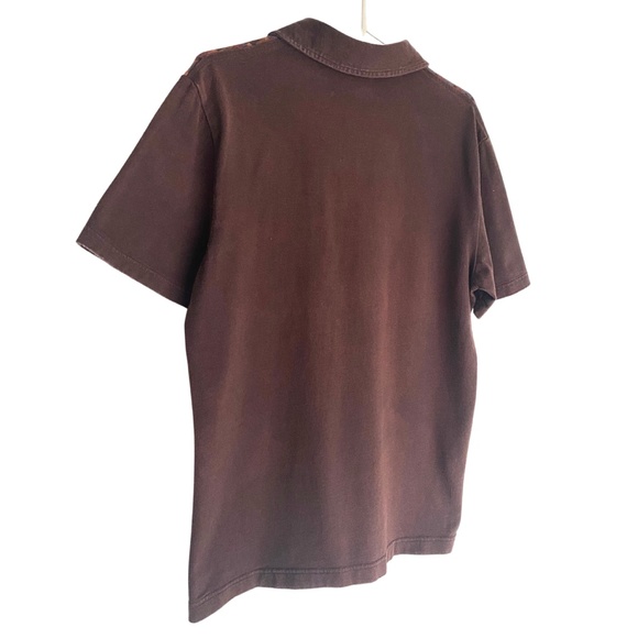 Men's Brown Original Penguin MCM Retro Patterned Polo Shirt - Medium - Picture 7 of 12